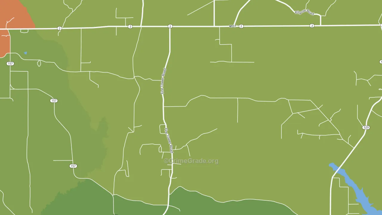 Mot, LA Map of Robbery Rates