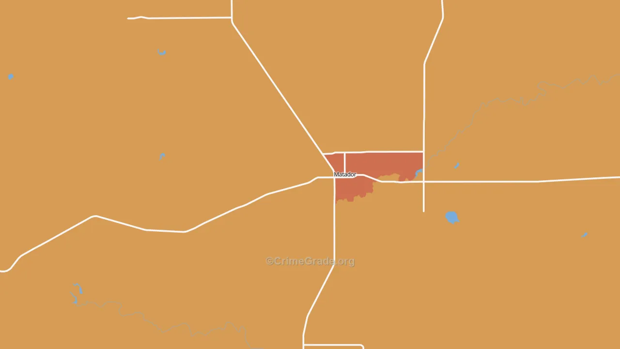 Motley County, TX Map of Robbery Rates