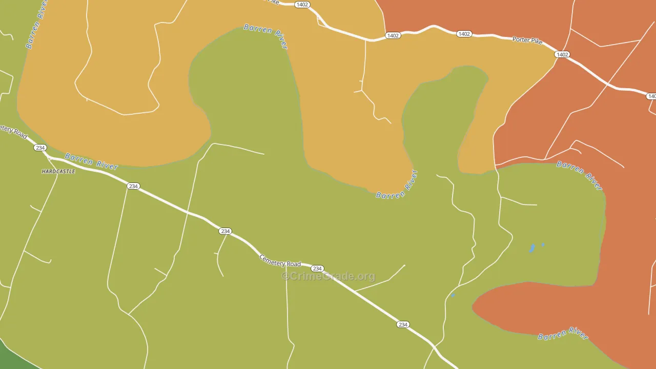 Motley, KY Map of Robbery Rates