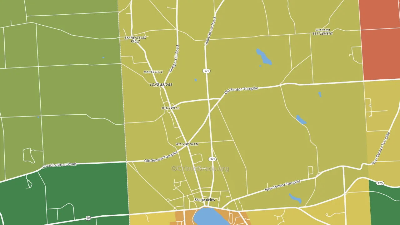 Mottville, NY Map of Robbery Rates