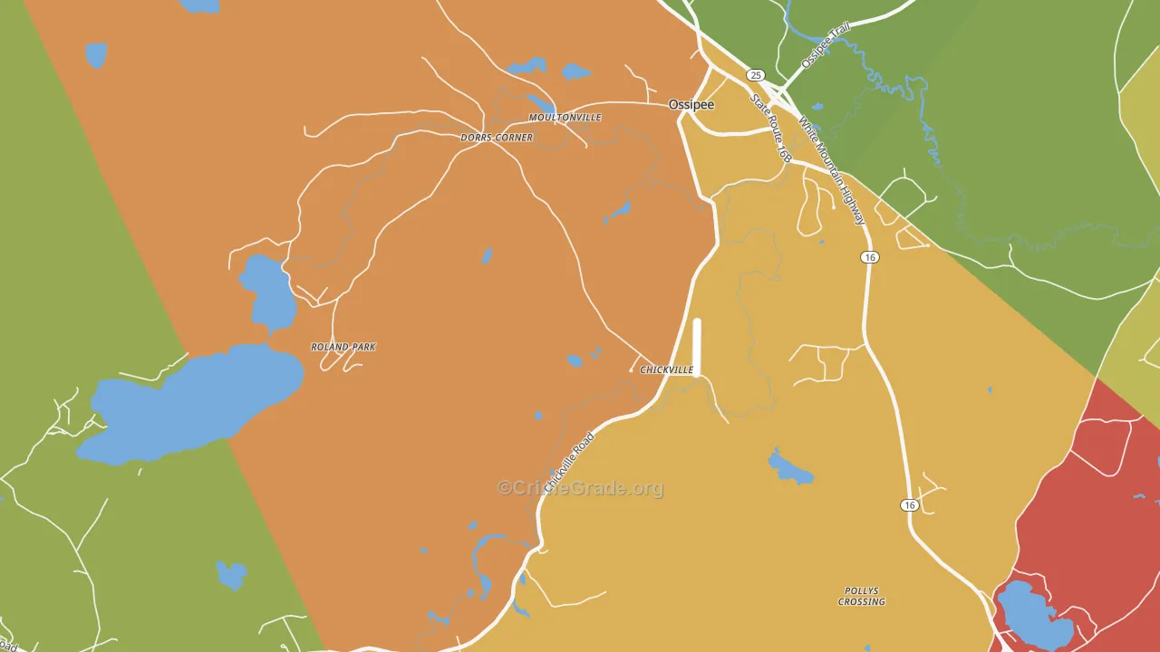 Moultonville, NH Map of Robbery Rates