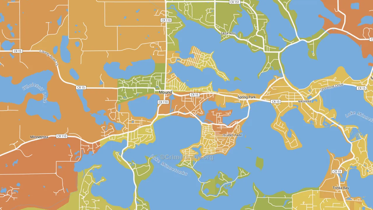Mound, MN Map of Robbery Rates