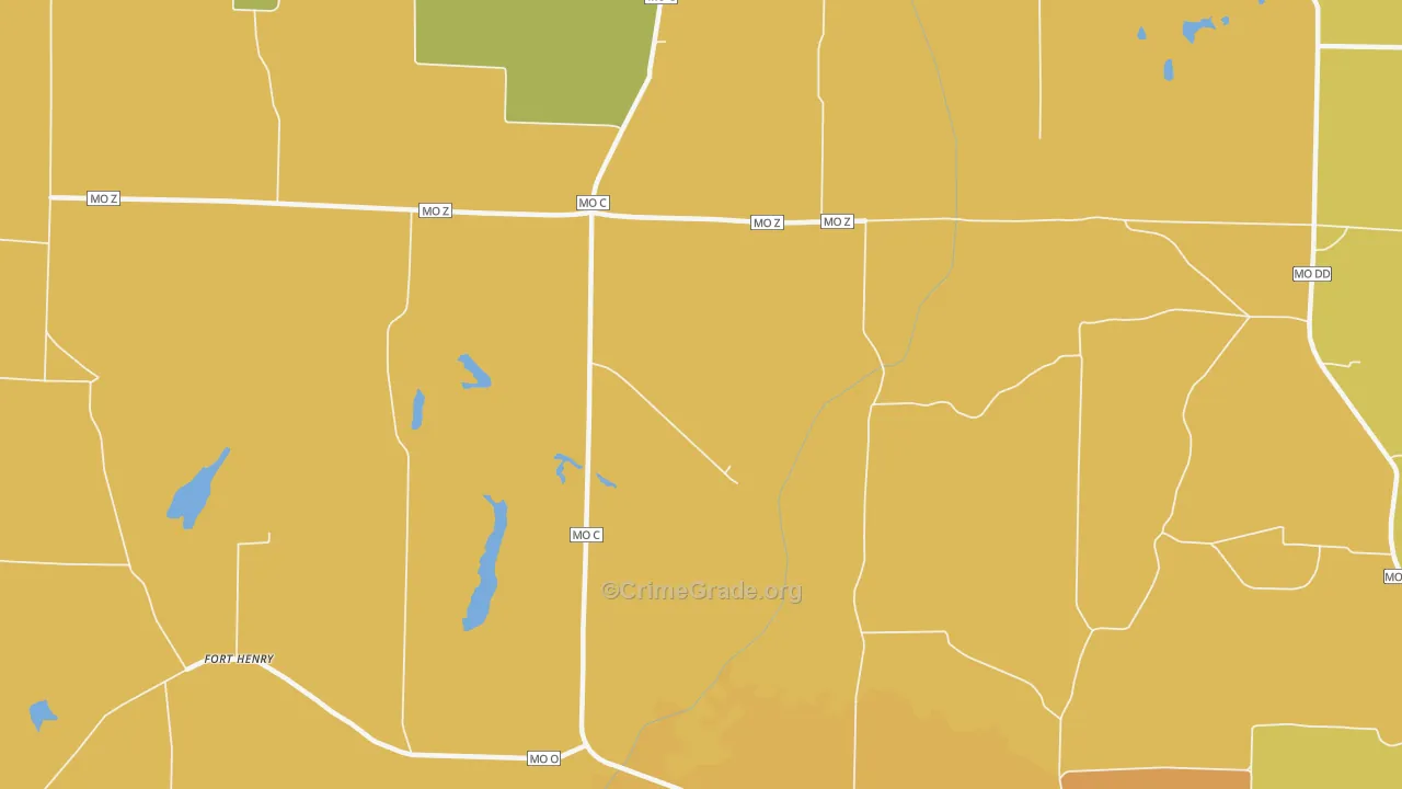 Mount Airy, MO Map of Robbery Rates