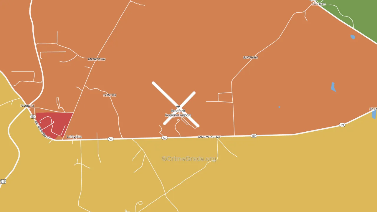 Mount Alton, PA Map of Robbery Rates