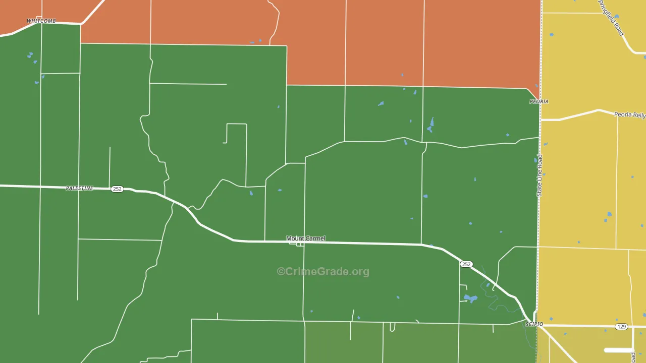 Mount Carmel, IN Map of Robbery Rates