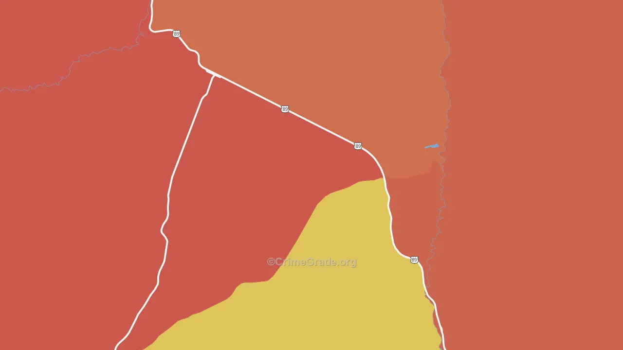 Mount Carmel Junction, UT Map of Robbery Rates