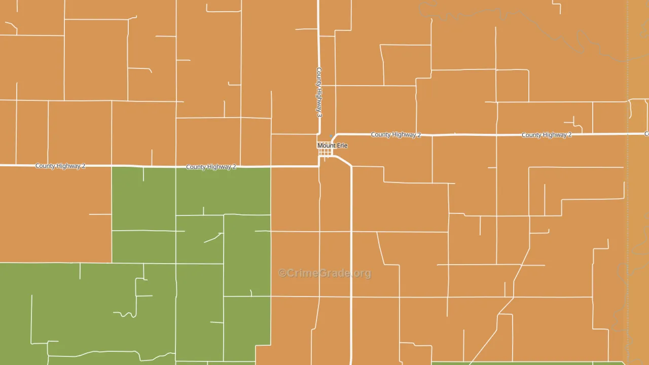 Mount Erie, IL Map of Robbery Rates