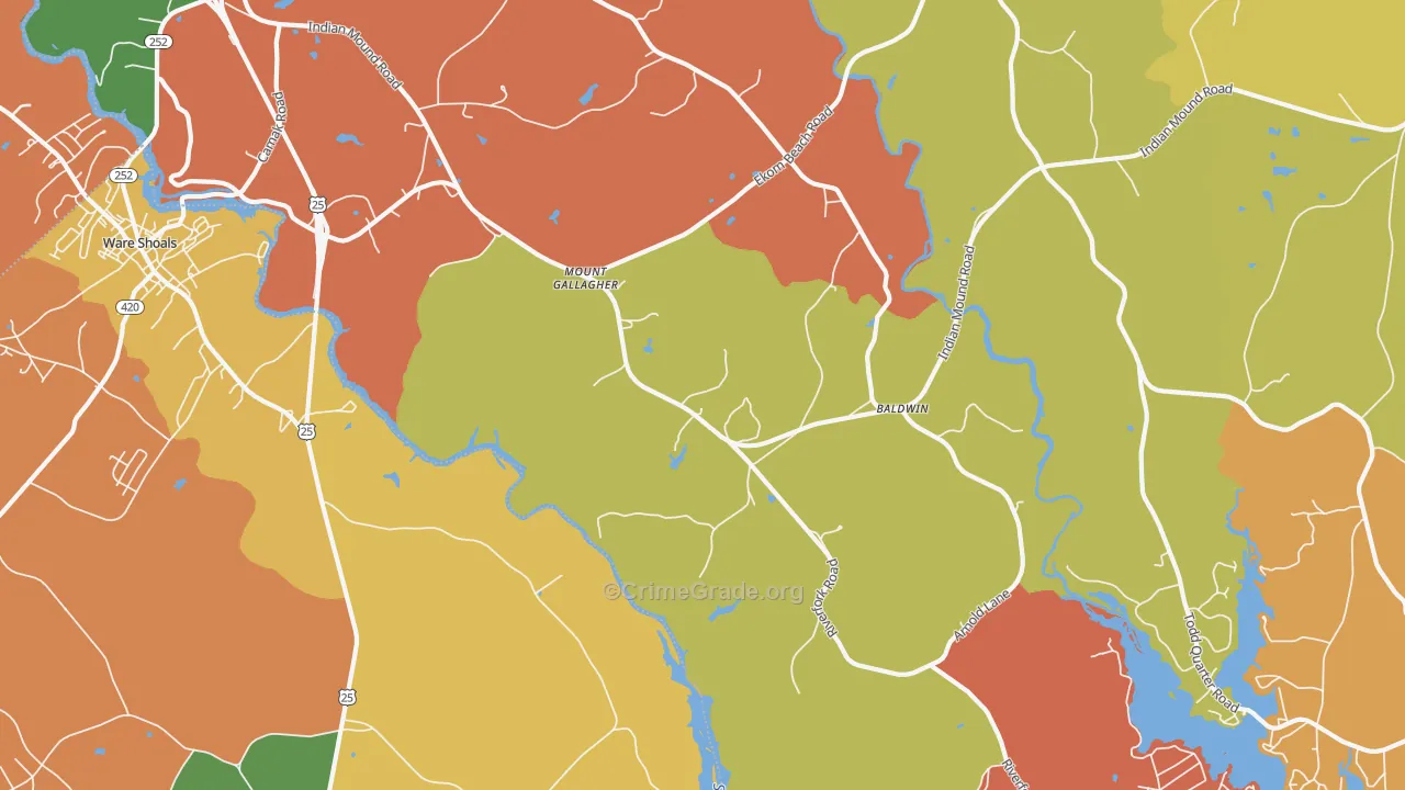 Mount Gallagher, SC Map of Robbery Rates