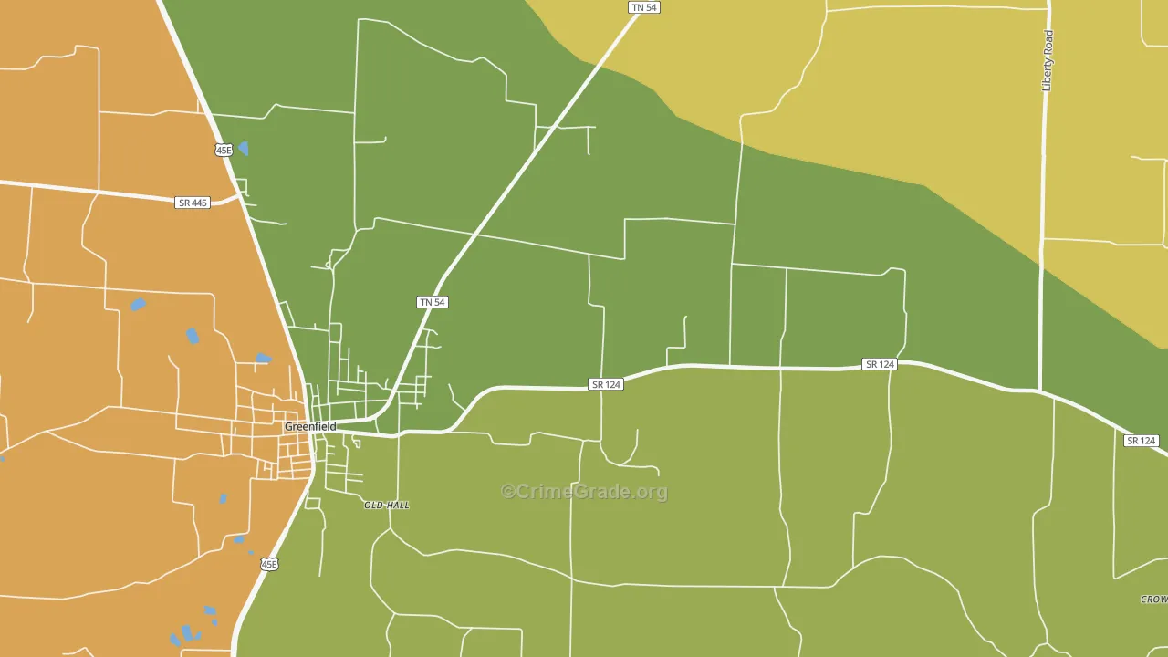 Mount Herman, TN Map of Robbery Rates