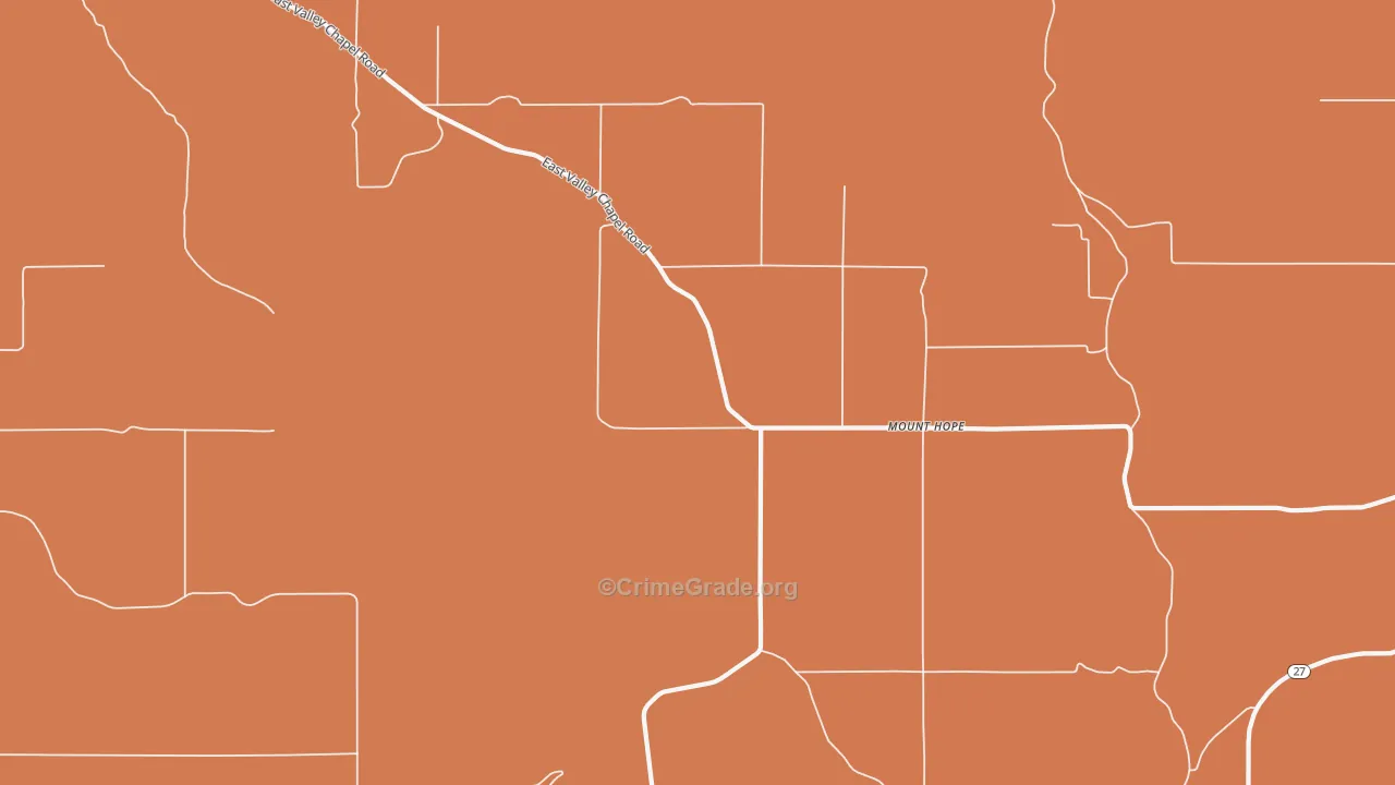 Mount Hope, WA Map of Robbery Rates