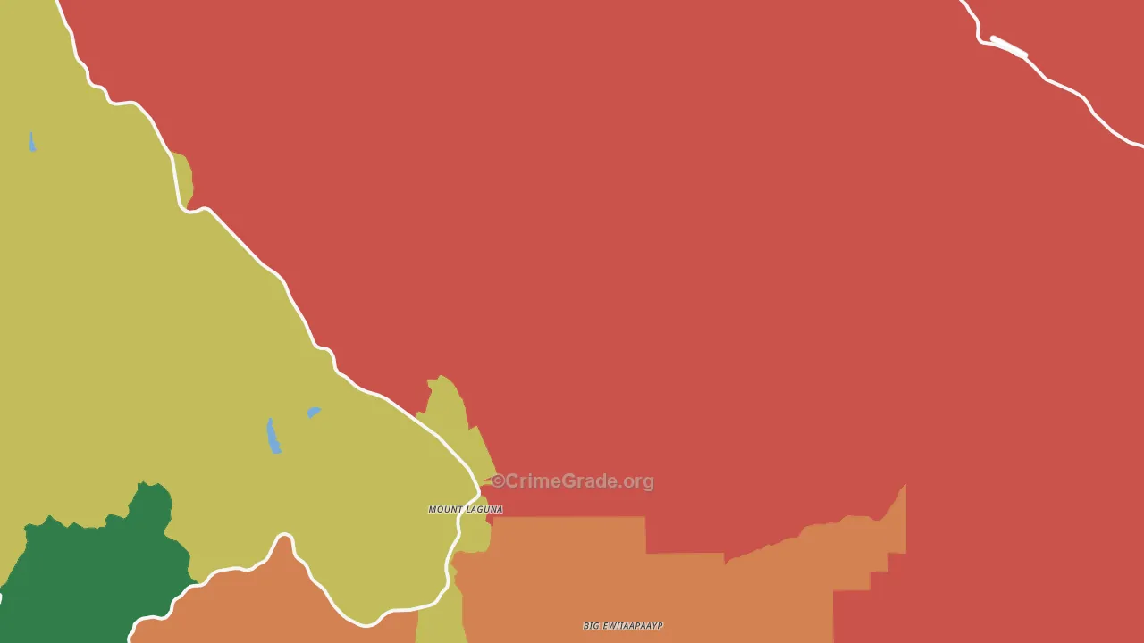 Mount Laguna, CA Map of Robbery Rates