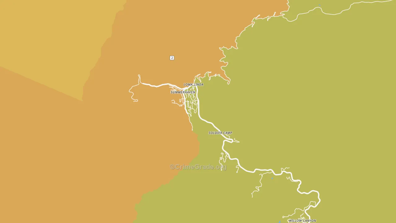 Mount Lemmon, AZ Map of Robbery Rates