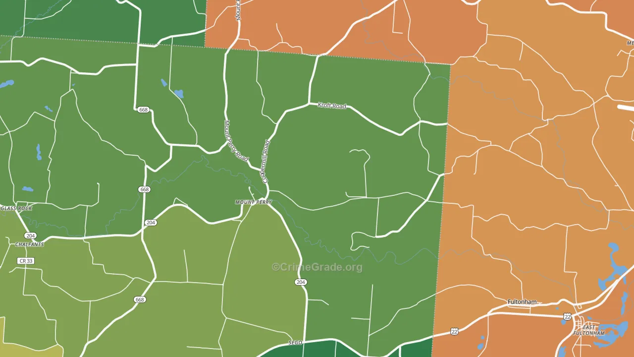 Mount Perry, OH Map of Robbery Rates