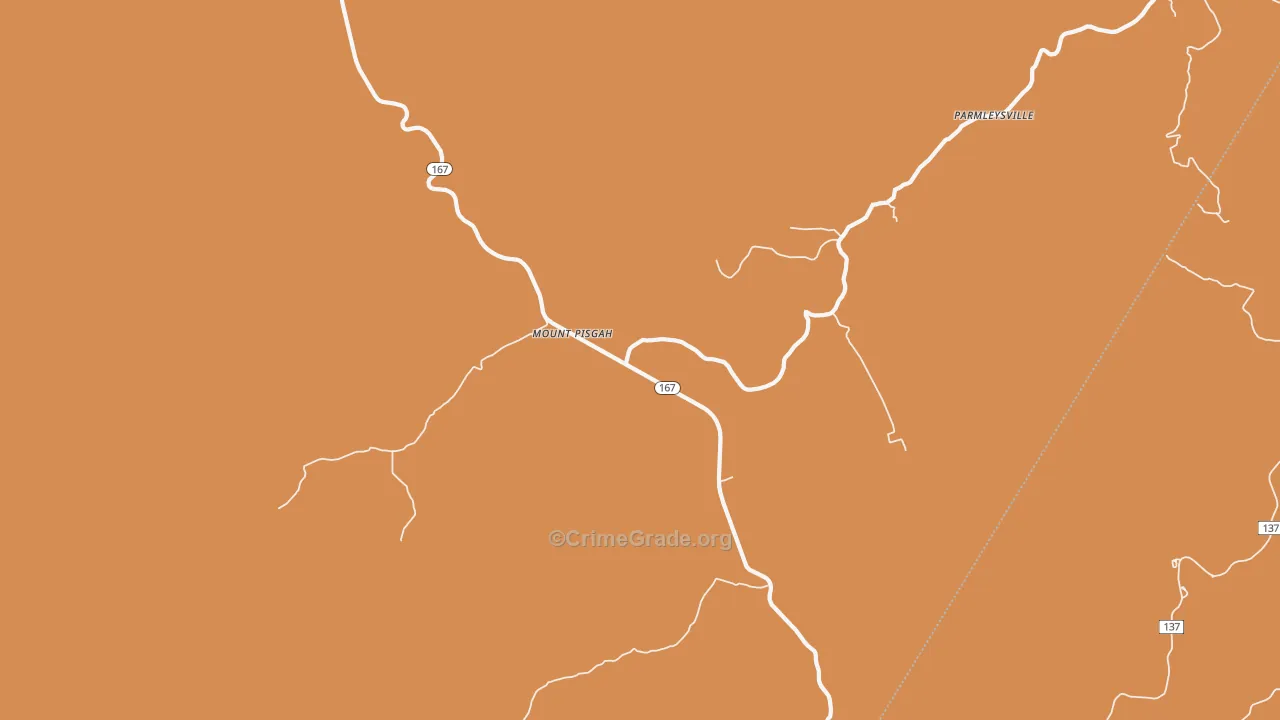 Mount Pisgah, KY Map of Robbery Rates