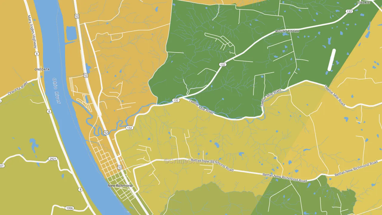 Mount Pisgah, OH Map of Robbery Rates