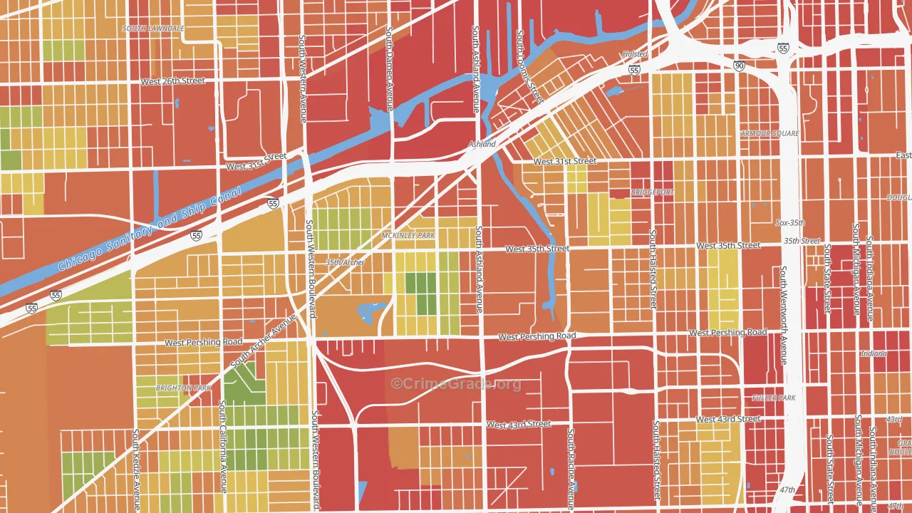 Mount Pleasant, Chicago, IL Map of Robbery Rates