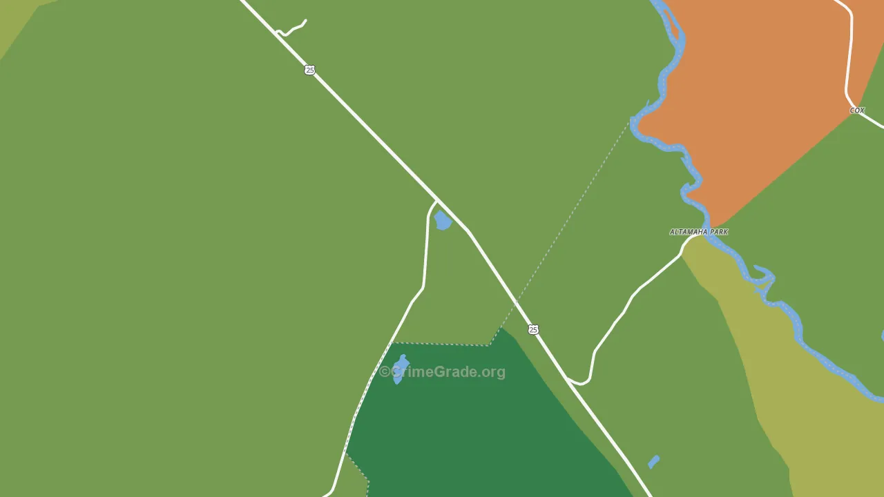 Mount Pleasant, GA Map of Robbery Rates
