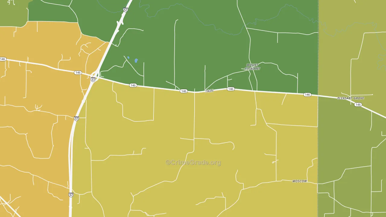 Mount Pleasant, IL Map of Robbery Rates