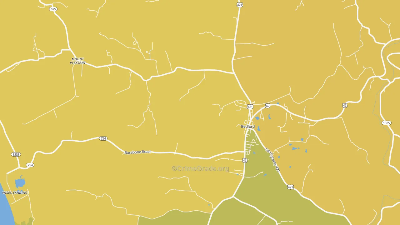 Mount Pleasant, KY Map of Robbery Rates