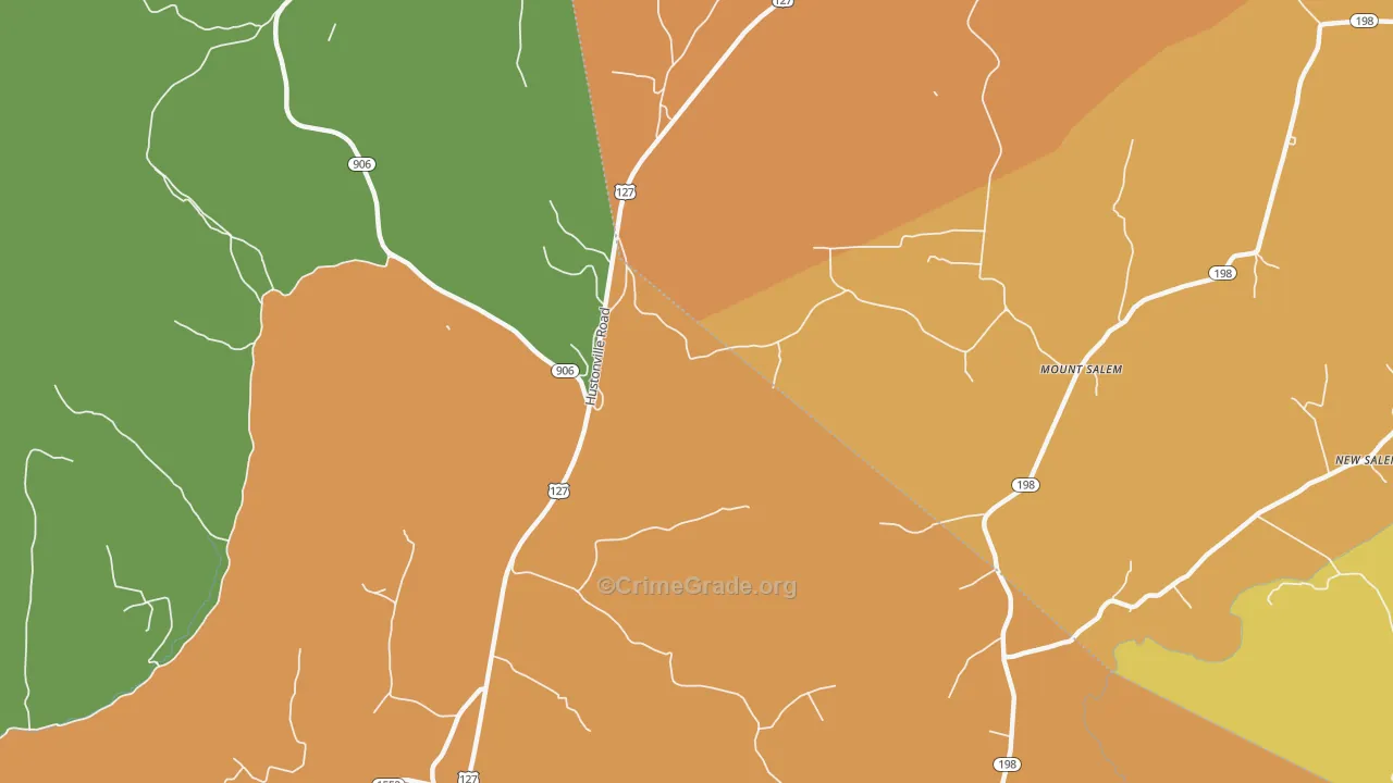 Mount Salem, KY Map of Robbery Rates