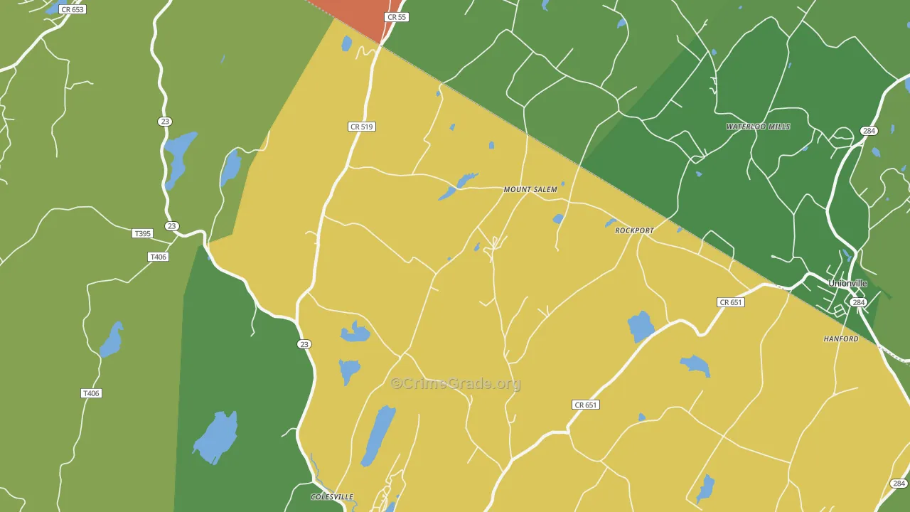 Mount Salem, NJ Map of Robbery Rates