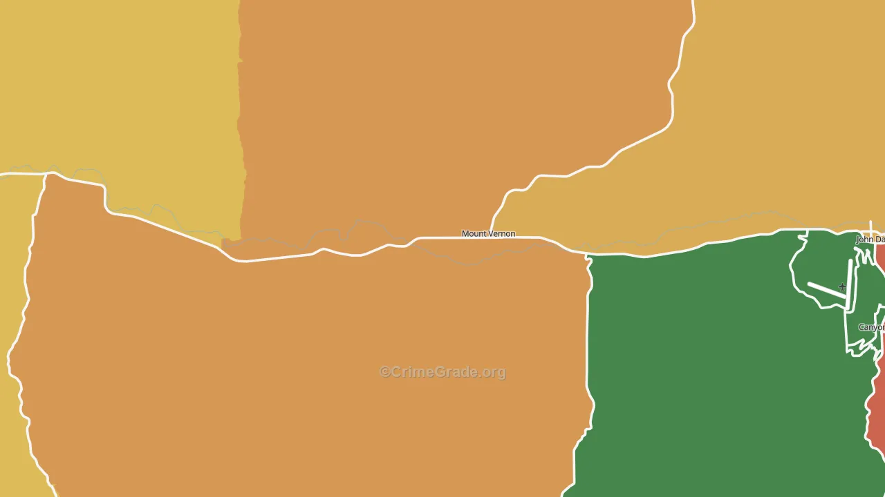 Mount Vernon, OR Map of Robbery Rates