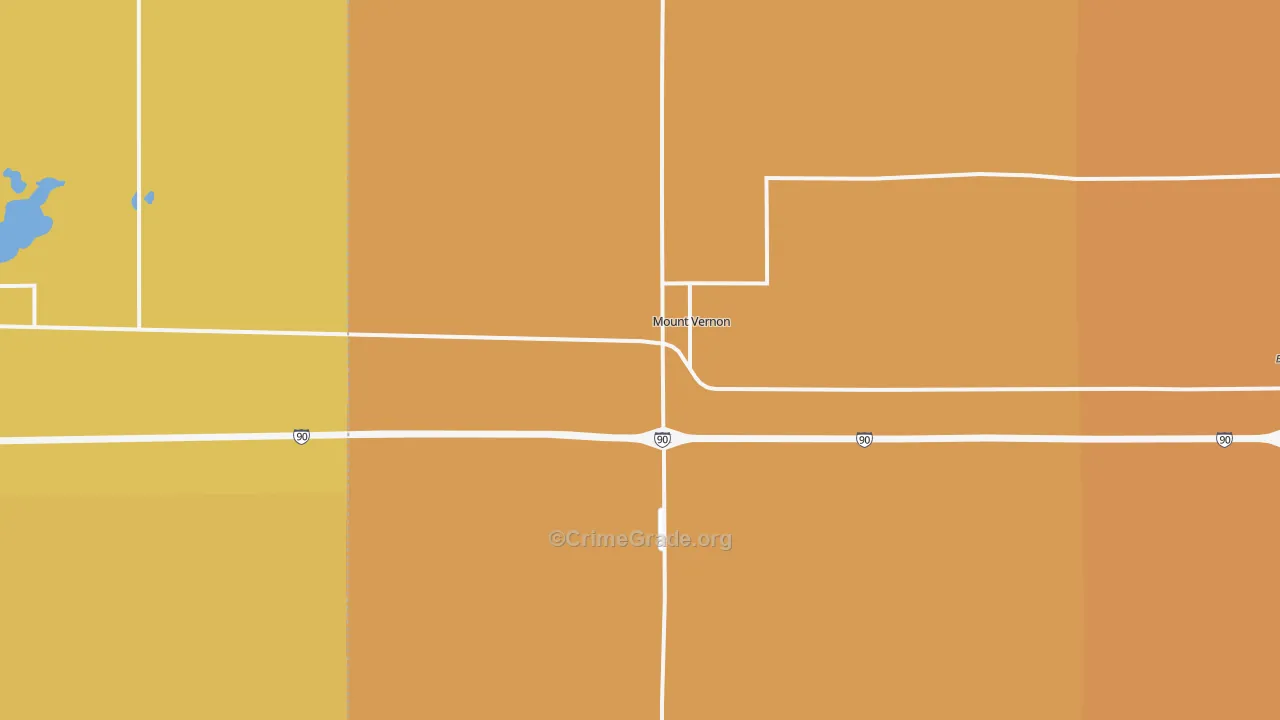 Mount Vernon, SD Map of Robbery Rates