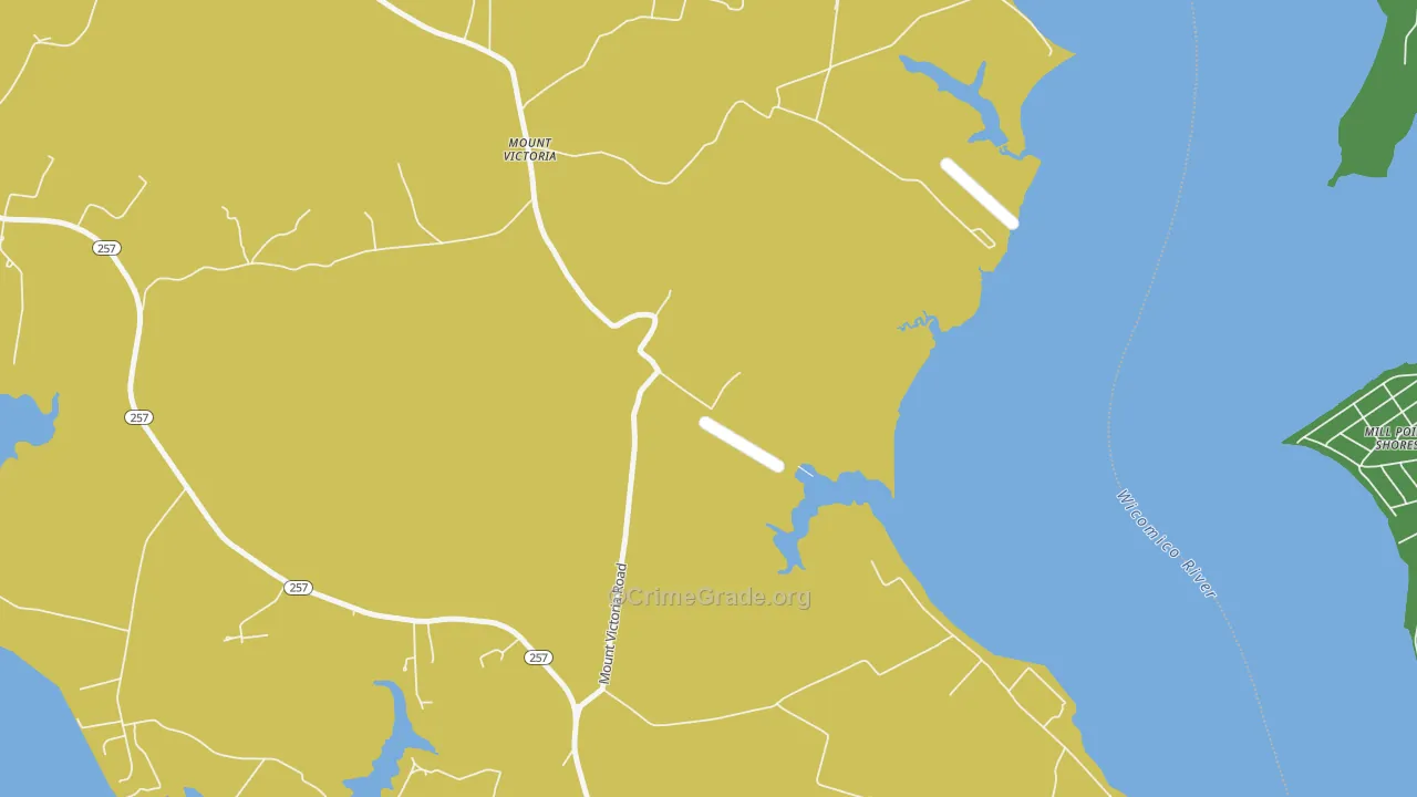 Mount Victoria, MD Map of Robbery Rates