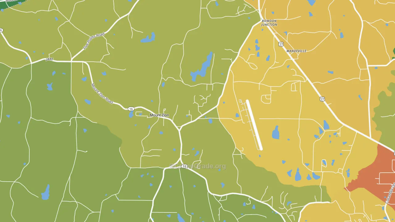 Mount Zion, GA Map of Robbery Rates