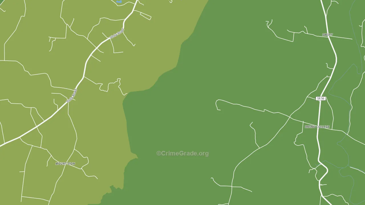 Mount Zion, TN Map of Robbery Rates