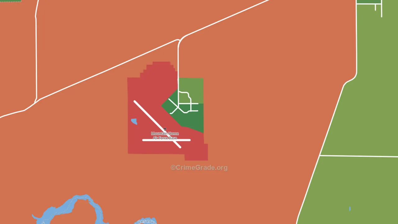 Mountain Home AFB, ID Map of Robbery Rates
