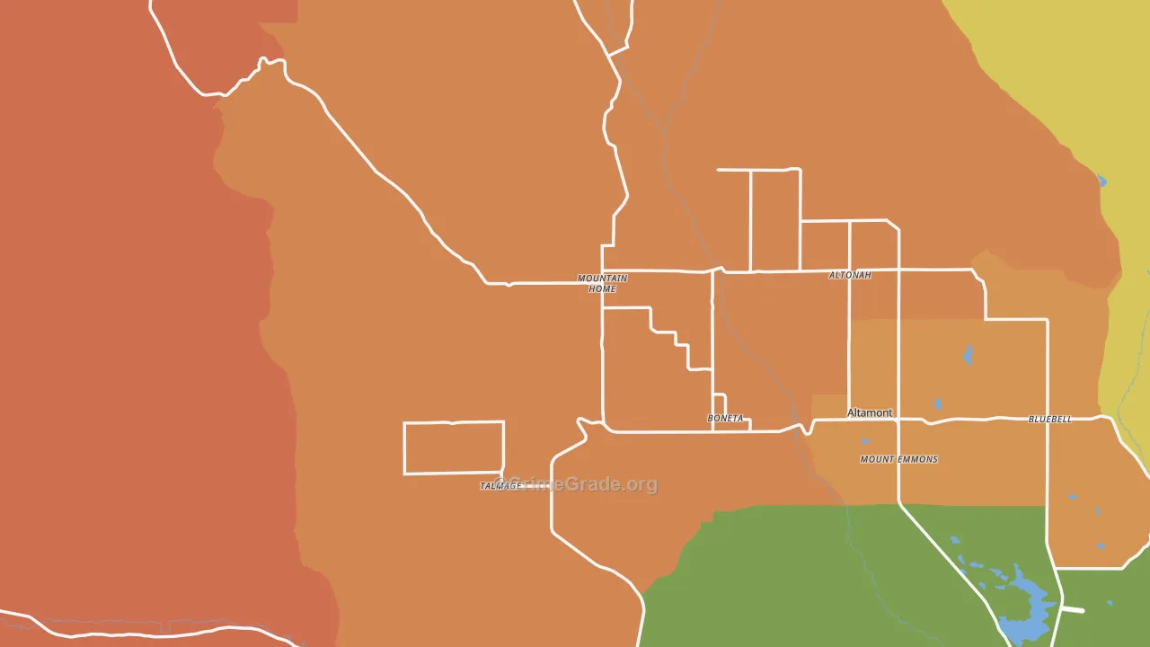 Mountain Home, UT Map of Robbery Rates