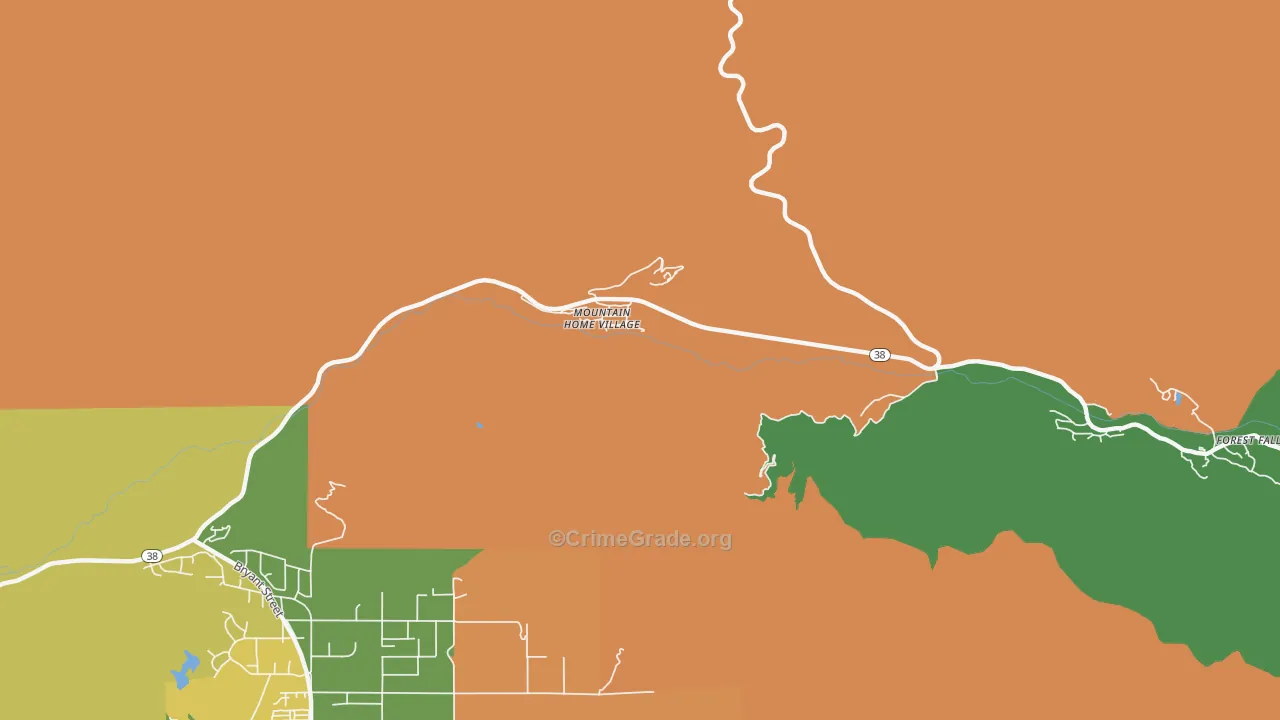 Mountain Home Village, CA Map of Robbery Rates