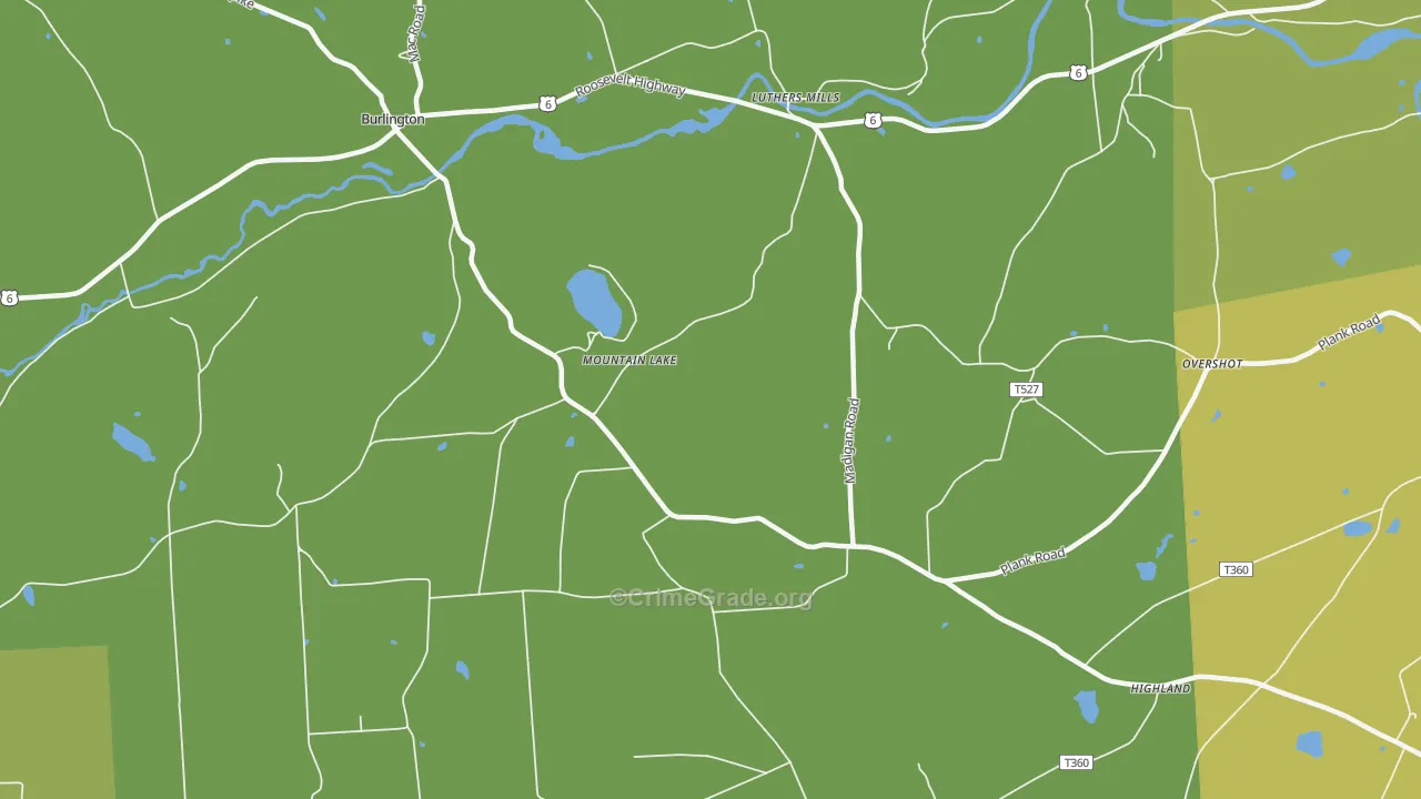 Mountain Lake, PA Map of Robbery Rates