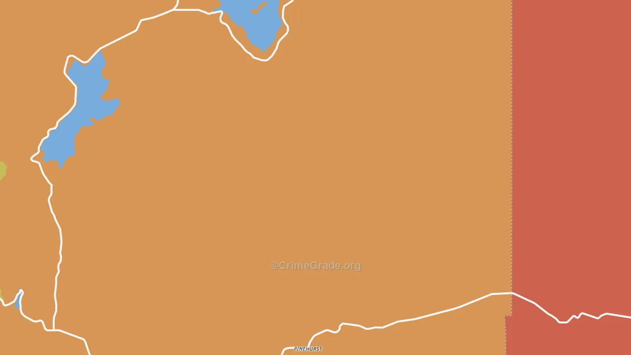 Mountain View, OR Map of Robbery Rates