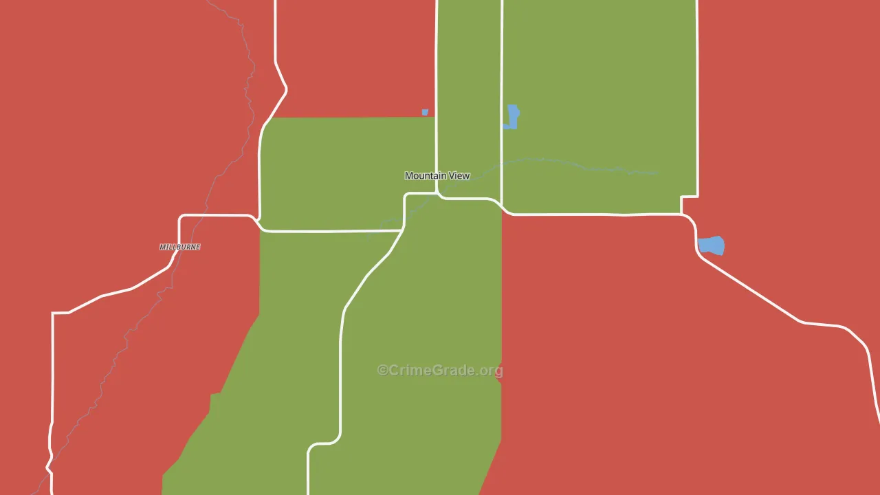 Mountain View, WY Map of Robbery Rates