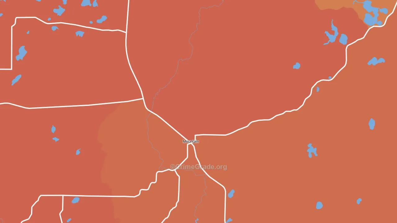 Mountain, WI Map of Robbery Rates