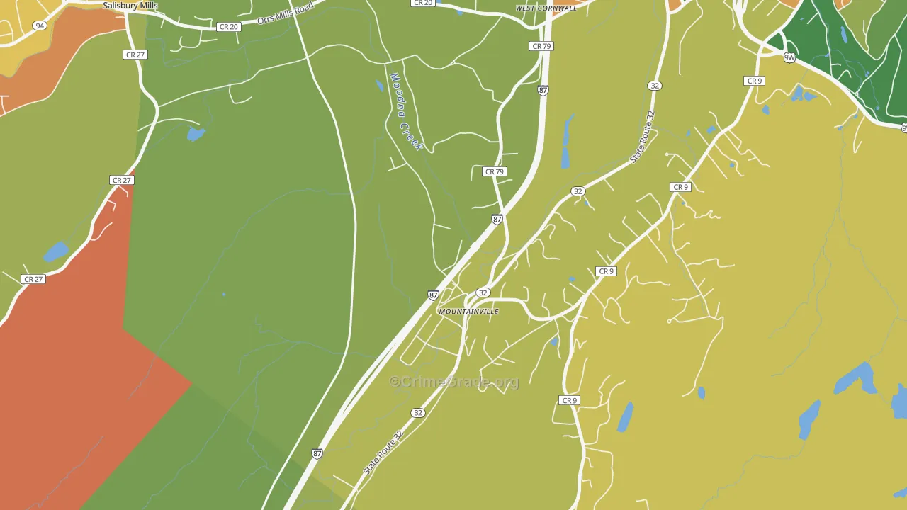 Mountainville, NY Map of Robbery Rates