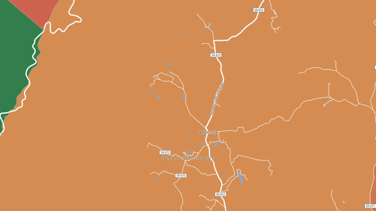 Mountfair, VA Map of Robbery Rates
