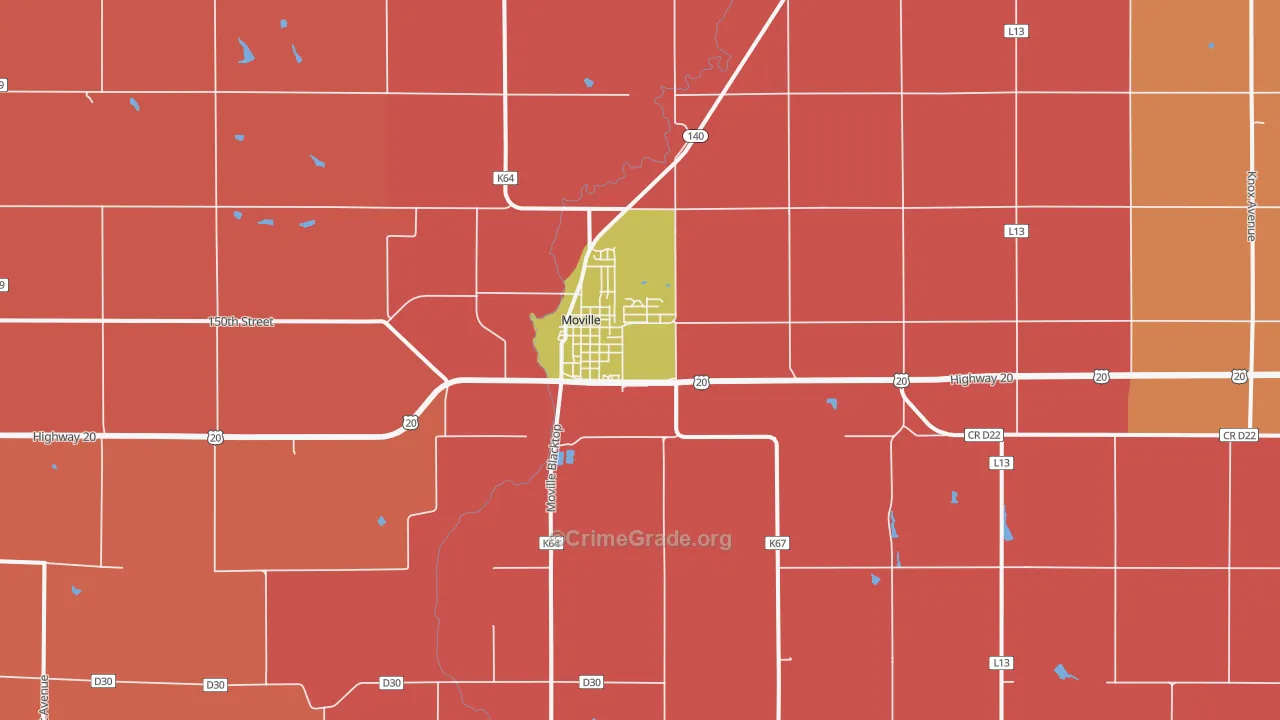 Moville, IA Map of Robbery Rates
