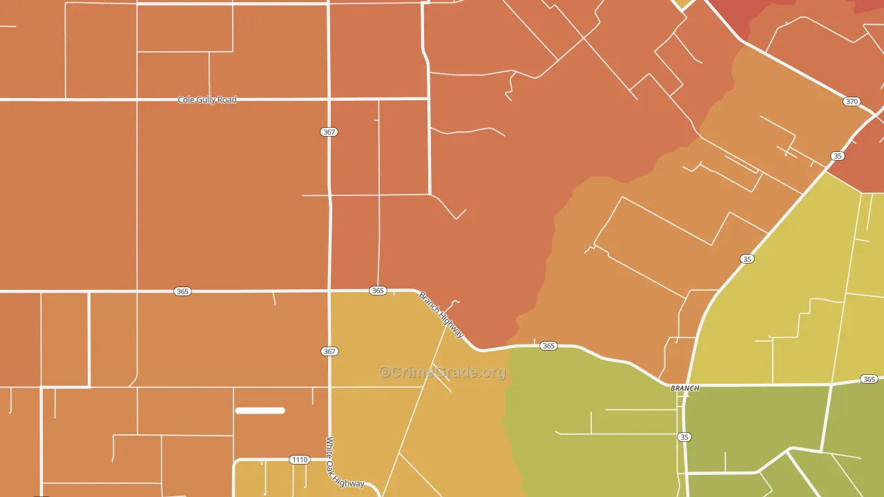 Mowata, LA Map of Robbery Rates