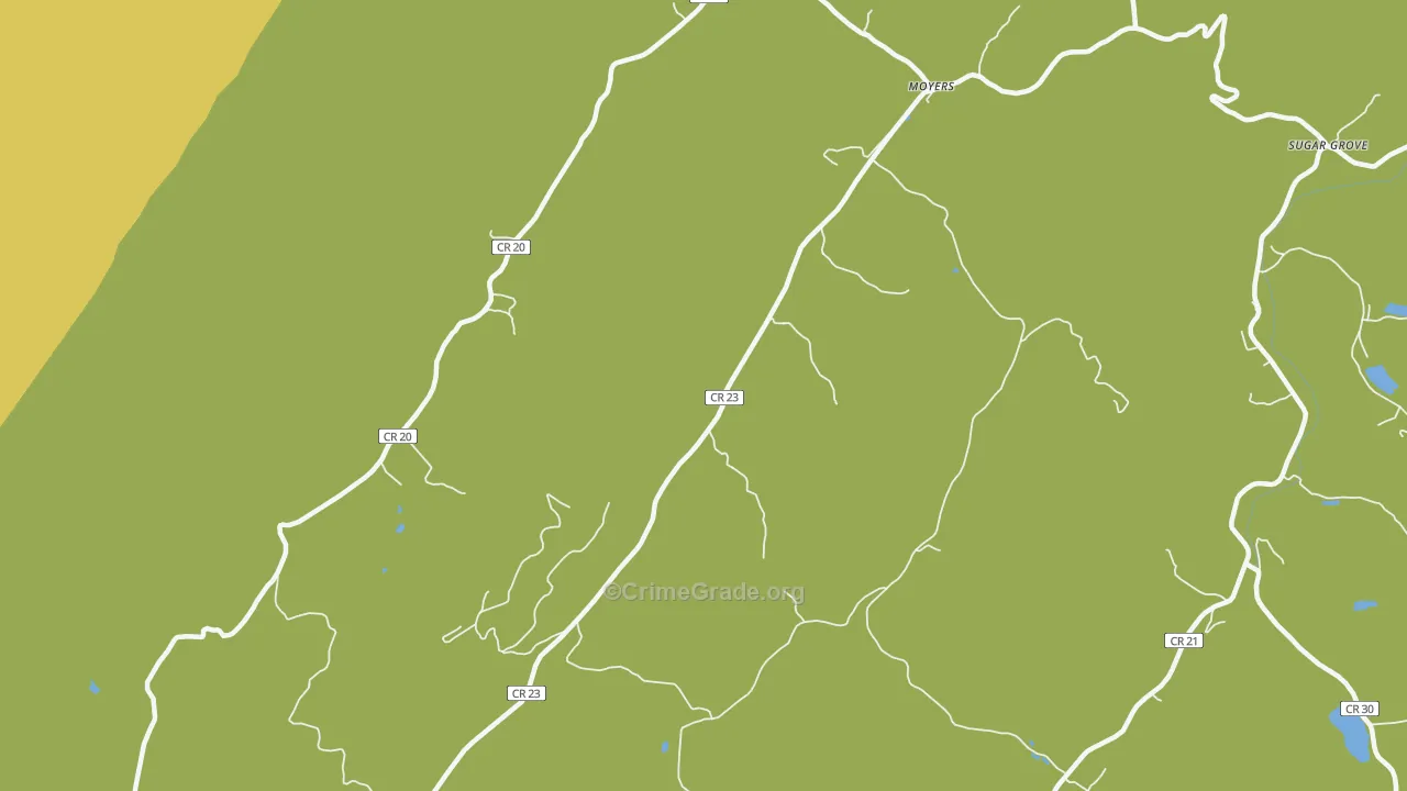 Moyers, WV Map of Robbery Rates