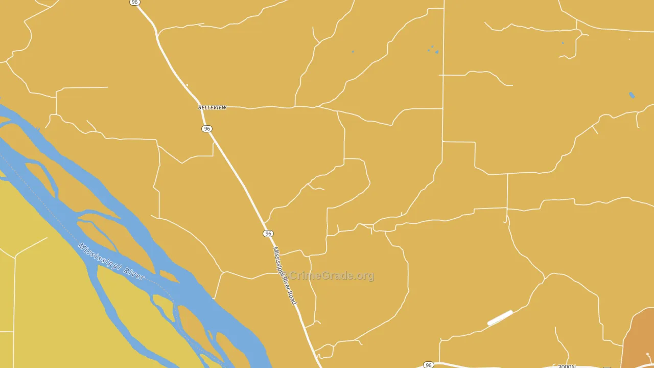 Mozier, IL Map of Robbery Rates
