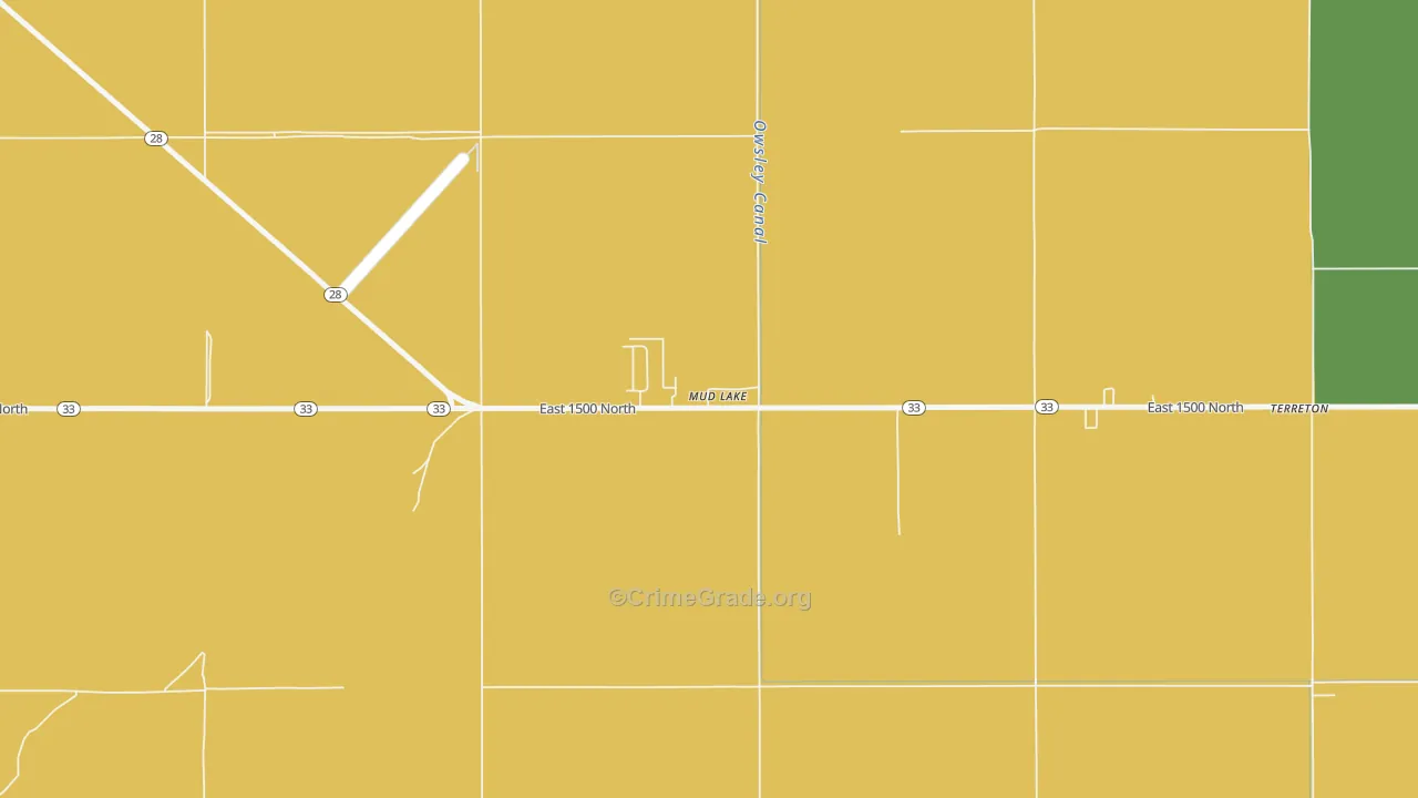 Mud Lake, ID Map of Robbery Rates