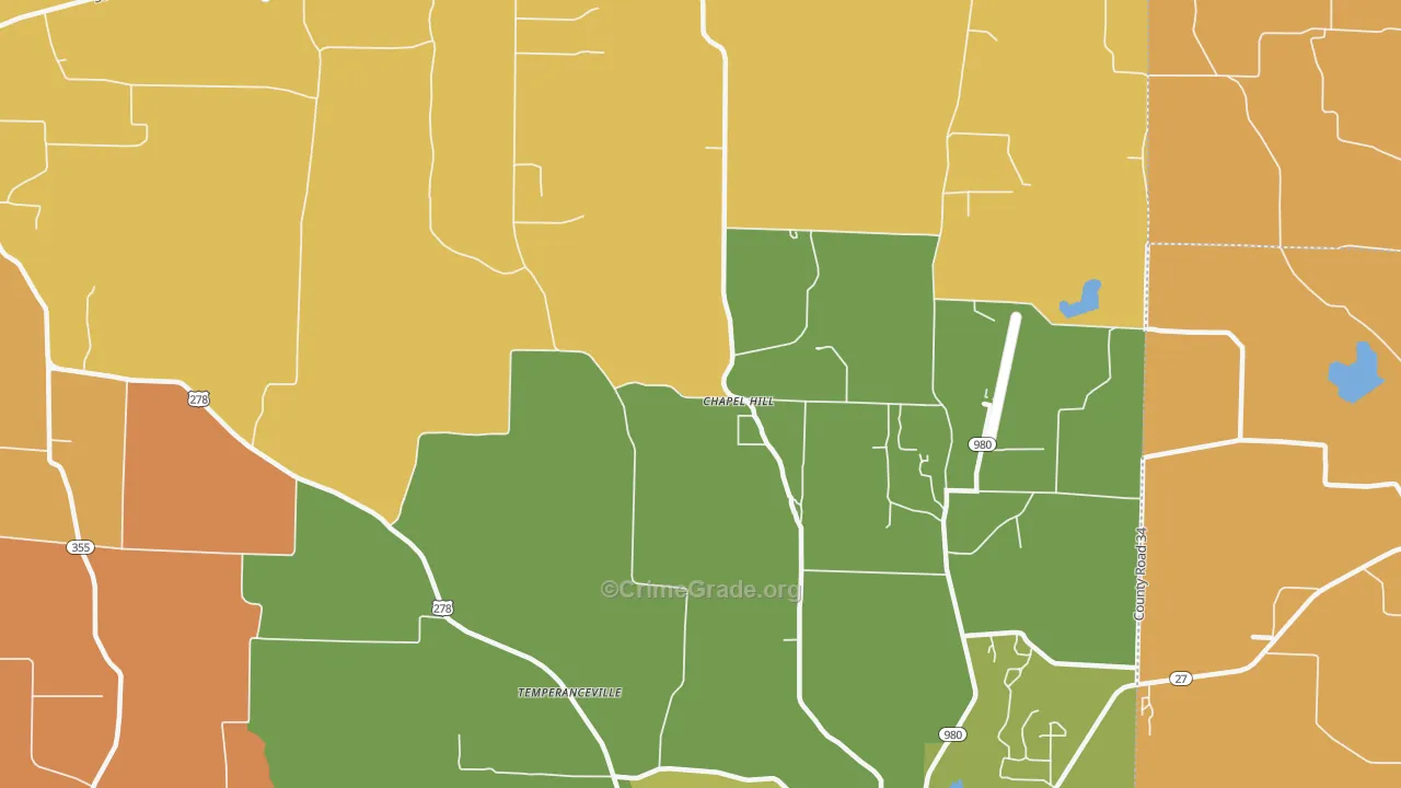 Muddyfork, AR Map of Robbery Rates