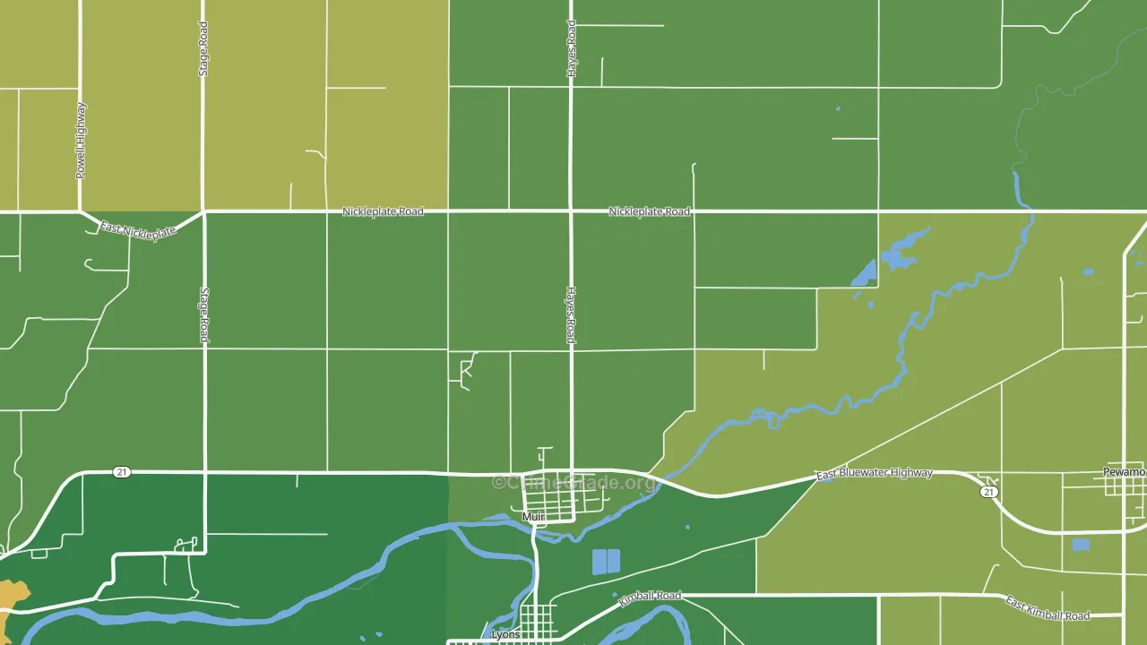 Muir, MI Map of Robbery Rates