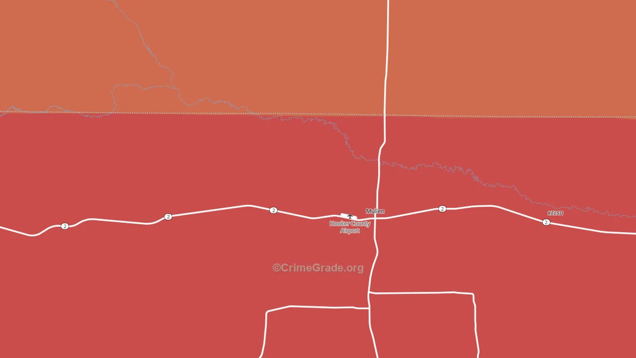 Mullen, NE Map of Robbery Rates