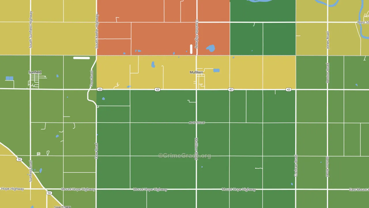 Mulliken, MI Map of Robbery Rates