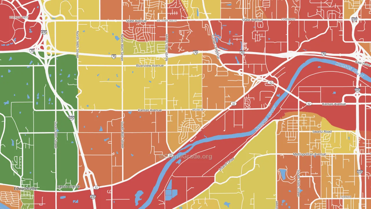 Muncie-Stony PT., Kansas City, KS Map of Robbery Rates