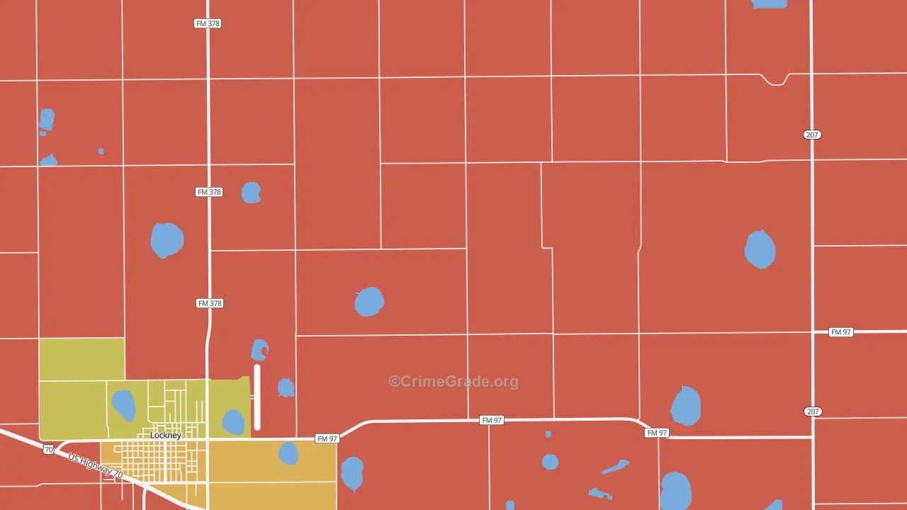 Muncy, TX Map of Robbery Rates